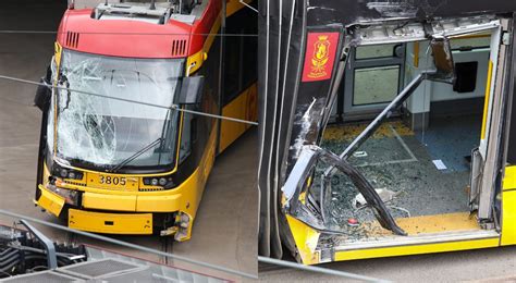 Warszawa zderzenie dwóch tramwajów na Bielanach są ranni Utrudnienia