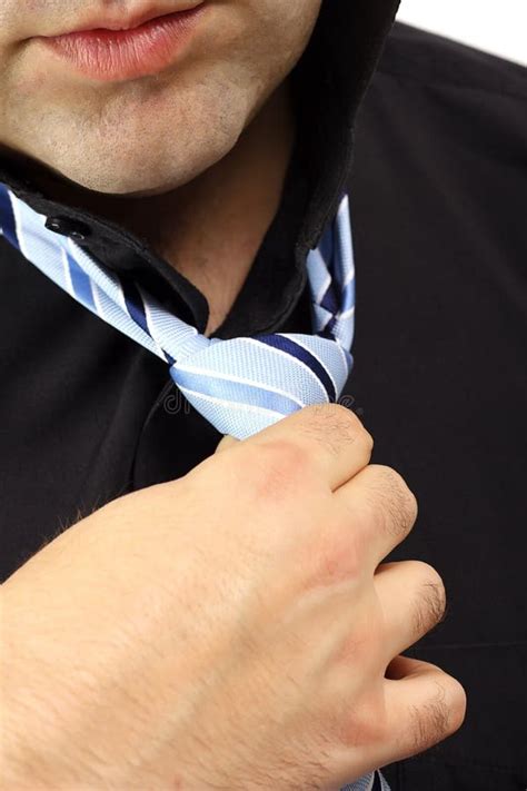 Adult Business Man Adjusting His Tie Stock Image Image Of Manager