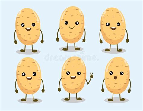 Kawaii Potato Icons Stock Vector Illustration Of Cool 35002525