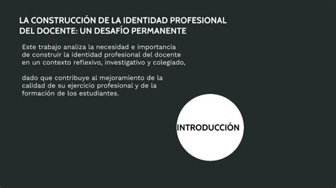 La ConstrucciÓn De La Identidad Profesional Del Docente Un DesafÍo