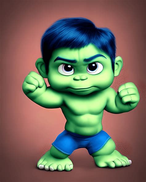 PixarStyle Baby Hulk Graphic · Creative Fabrica