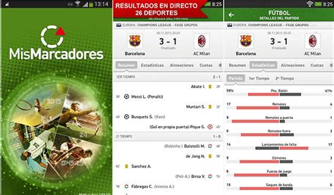 Mis Marcadores App De Resultados Deportivos Android Tecnopin Tu