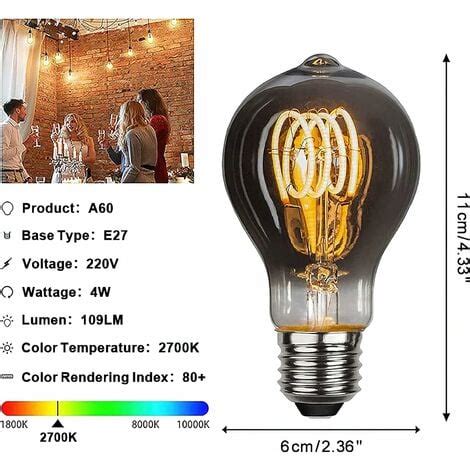 Ampoule Edison Pi Ces A E W Ampoule Led Vintage Lampe D Corative