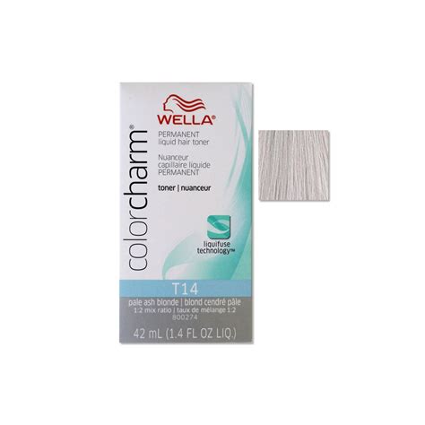 Wella Color Charm Permanent Liquid Creme Hair Color T14 Pale Ash Blond