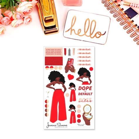 Black Girl Planner Stickers Black Women African American Etsy