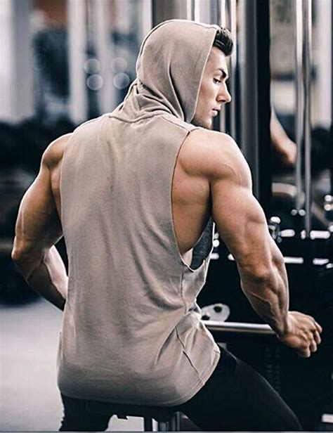 Coofandy Mens Workout Hooded Tank Tops Bodybuilding Muscle T Shirt