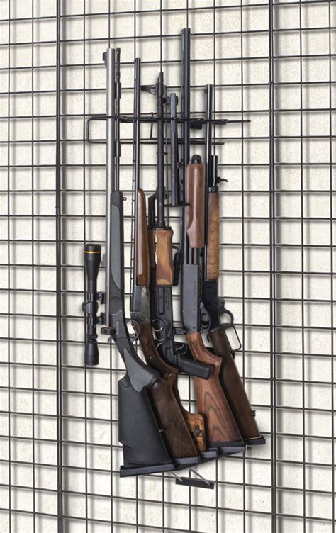 Rifle Leans Left Display Grid Wall Max Capacity Rifles Ft Racks