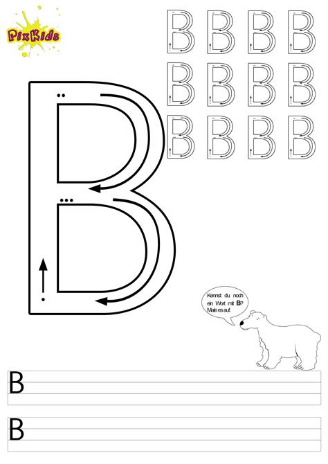 Buchstaben Schreiben Lernen Arbeitsbl Tter Buchstabe B