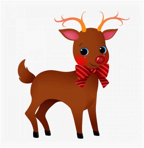 Vector Cute Cartoon Of Red Nosed Reindeer Toy Rudolph Stock Clip Art