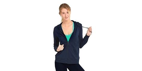 Sofra Womens Thin Cotton Zip Up Hoodie