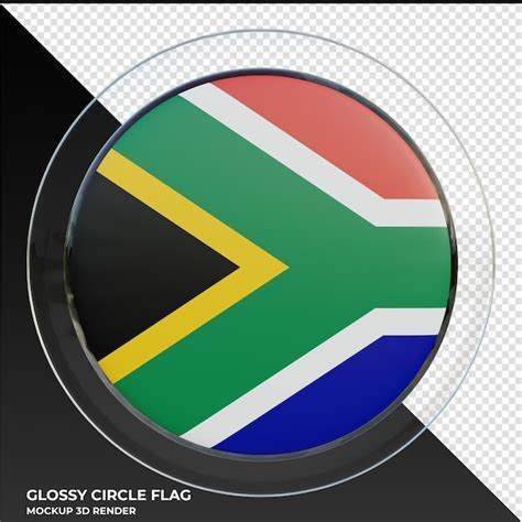 Premium Psd South Africa Realistic 3d Textured Glossy Circle Flag