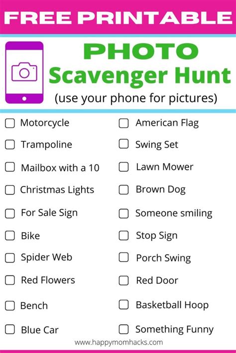 Photo Scavenger Hunt Ideas For Adults