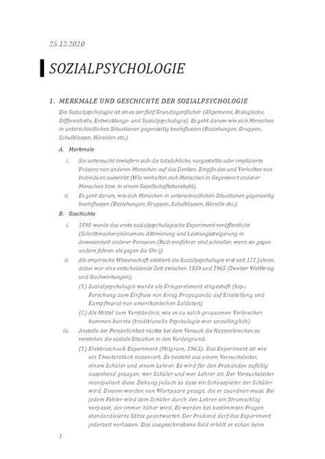 Sozialpsychologie Mitschrift Wise Sozialpsychologie