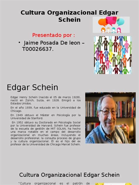 Cultura Organizacional Edgar Schein Cultura Organizacional Psicología