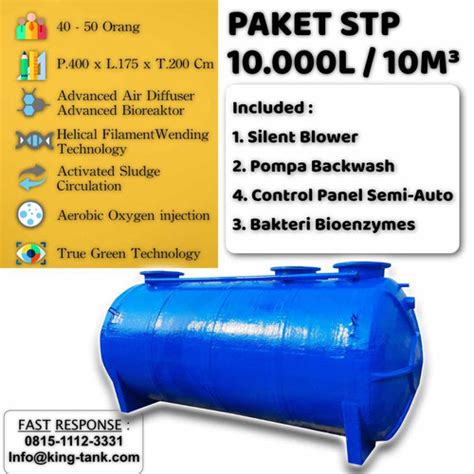 Jual Tangki Ipal Biofilter 10000 L 10m3 Paket Lengkap Biotank