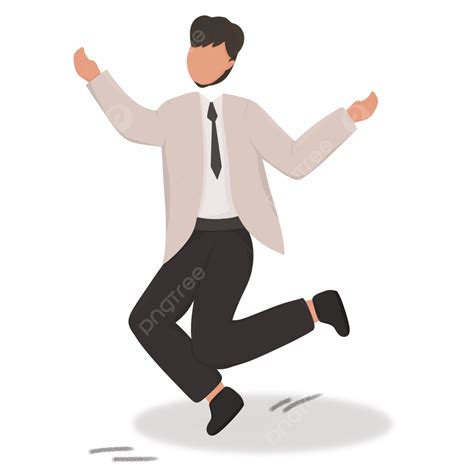 Illustration Of Happy Businessman Gesture Jumping Businessman Happy