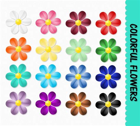 Flowers Clip Art Graphics Flower Clipart Scrapbook Colorful