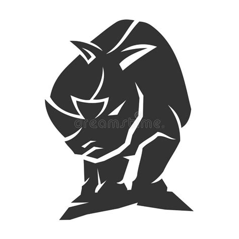 Rhino Logo Template Icon Illustration Brand Identity Isolated Stock