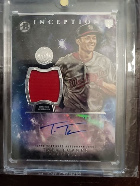 Trea Turner Bowman Inception Baseball Rookie Relic Auto Rpa Iar