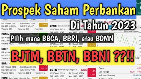 Prospek Saham Perbankan Di Tahun 2023 Pilih Mana BBCA BBRI Atau BDMN