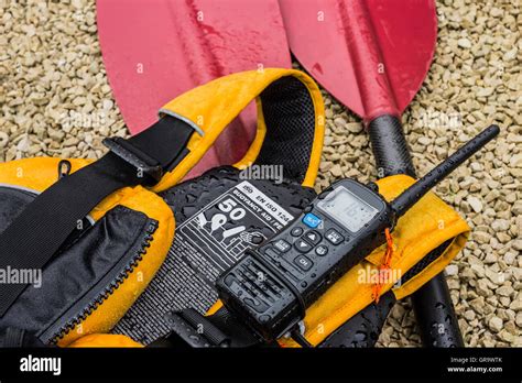 Kayak Paddle Buoyancy Aid And Vhf Radio Stock Photo 117617155 Alamy