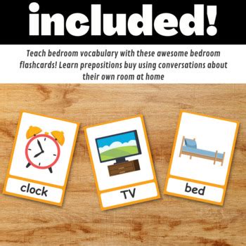 Bedroom Vocabulary Flashcards - ESL ELL Young Learners - Vocabulary