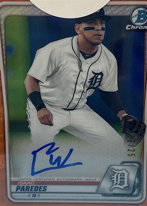 Isaac Paredes 2020 Bowman Chrome CPA IP Prospect Auto Orange