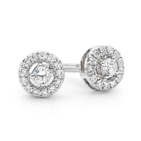 18ct White Gold Diamond Stud Earrings Cerrone