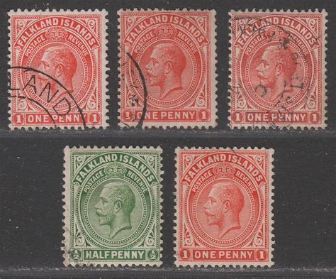 Falkland Islands 1912 28 King George V ½d 1d Selection Used British