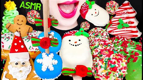 Asmr Christmas Treats Cake Pop Meringue Cookie Santa Gingerbread