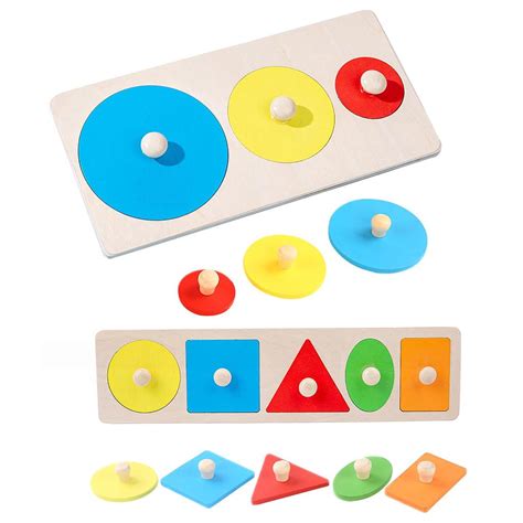 Buy Multiple Shape Puzzle Montessori Multi Shapes Jumbo Knob Wood