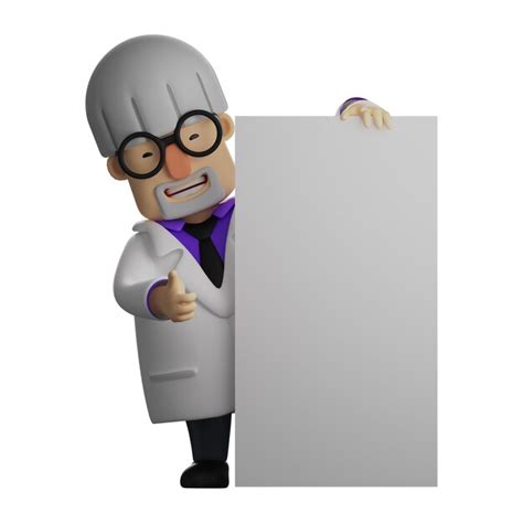 Premium Photo 3d Illustration 3d Professor Character Holding White