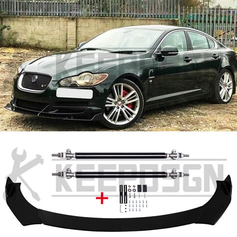 For Jaguar XE XF XJ Carbon Fiber Front Bumper Lip Splitter Spoiler 4pcs