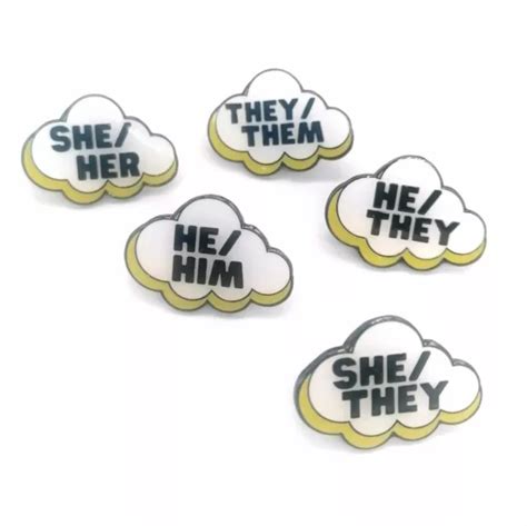 LGBTQIA CHARITY PRONOUN PIN Badges He They She They He Him She Her