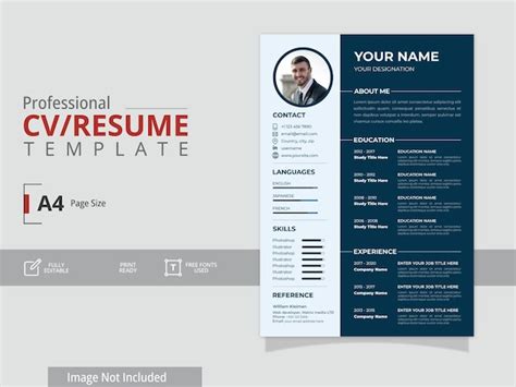 Diseño De Plantilla De Currículum O Cv Profesional Moderno Vector Premium