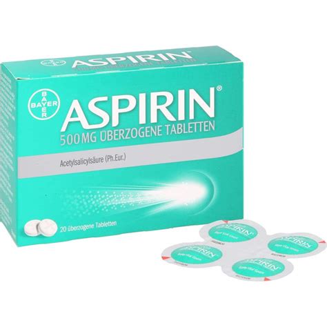 Aspirin 500 Mg überzogene Tabletten 20 St Aspirin Schmerzen Themenshops Bodfeld Apotheke