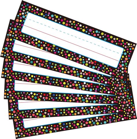 Amazon Pieces Confetti Name Plates Colorful Dots Name Tags