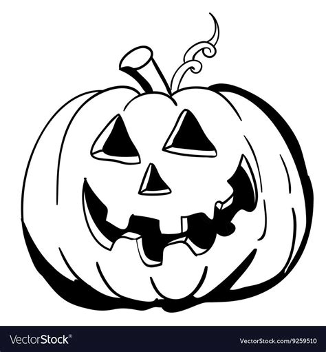 Black And White Halloween Pumpkin Vector Image On Vectorstock Pumpkin