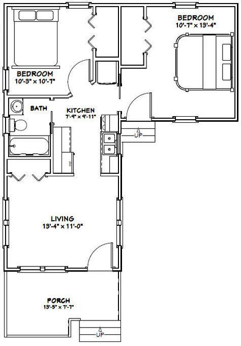 14x32 Tiny House 14x32h1i 643 Sq Ft Excellent Floor Plans L Shaped House Plans L