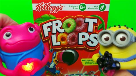 Froot Loops Cereal Disney Surprise Toy Opening From The Bottom Of