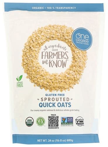 One Degree Organic Foods Organic Quick Oats Sprouted Oz Vitacost