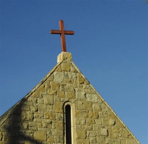 Cross At Top Of Stone Church Free Stock Photo Public Domain Pictures