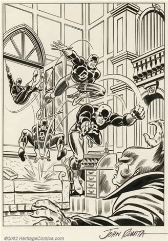 John Romita, Sr- Original Daredevil Presentation Illustration 1974 by ...