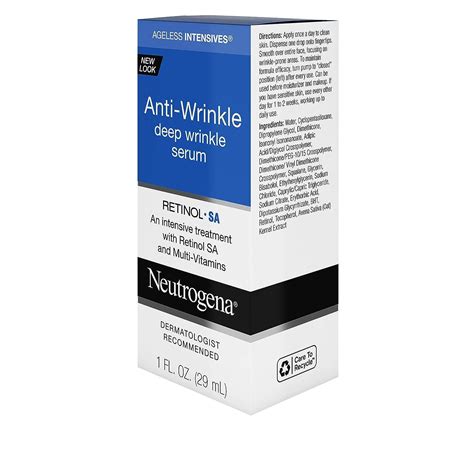 Neutrogena Ageless Intensives Anti Wrinkle Retinol Serum Deep Wrinkle Daily Serum With Retinol