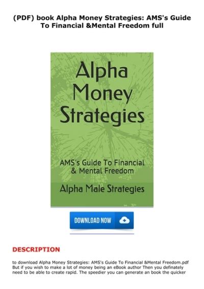 Pdf Book Alpha Money Strategies Ams S Guide To Financial Mental