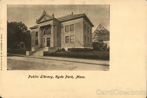 Public Library Hyde Park, MA Postcard