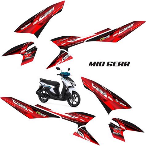 Jual COD DECAL ART STRIPING MIO GEAR VARIASI BUAT MOTOR GEAR STIKER