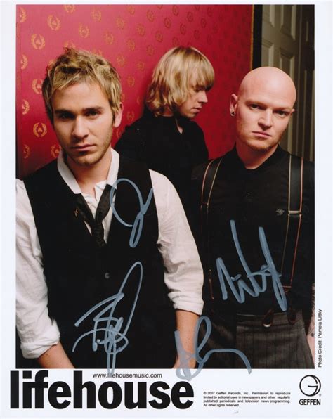 Lifehouse Band 8x10 Photo Signed By (4) With Jason Wade, Rick Woolstenhulme, Jr., Bryce ...