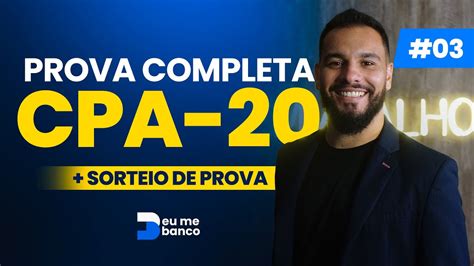 Prova Completa Cpa Quest Es Mais Dif Ceis Que As Da Anbima Eu