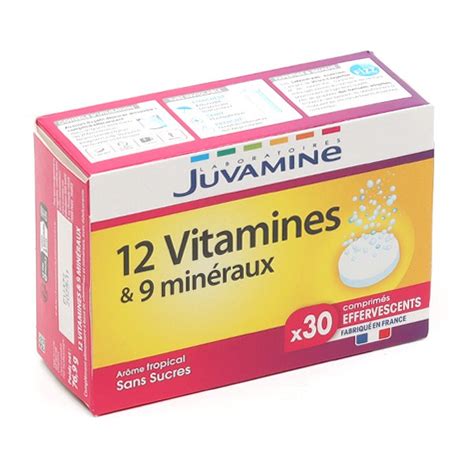 Juvamine 12 vitamines et 9 minéraux comprimés effervescents Fatigue